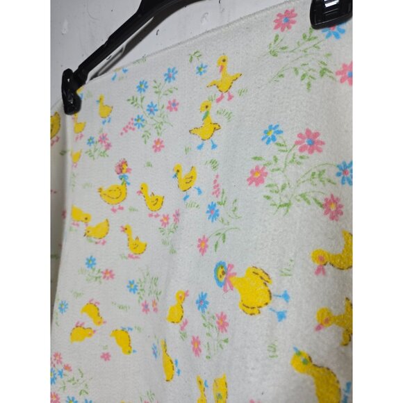 Vintage Chatham Baby Receiving Blanket Yellow Ducks & Flowers Vtg Nursery Floral - Picture 5 of 8